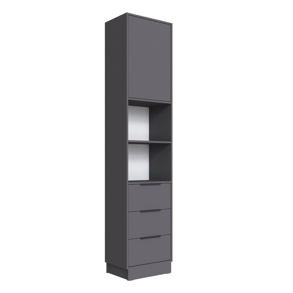 Шкаф Мадрид торцевой (0,35) с 3 ящ. графит серый