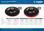 Тарелка опорная ЗУБР ″Мастер″ пластиковая для УШМ под круг на липучке, мягкая полиуретановая прокладка, d 180 мм, М14