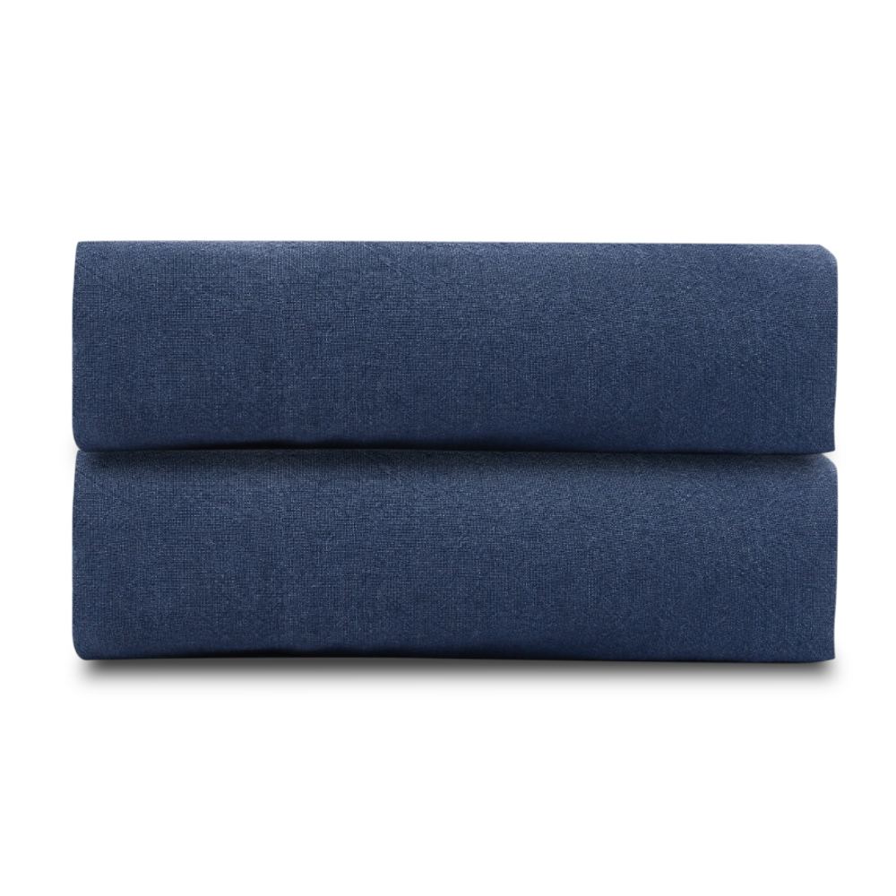 Простыня из стираного льна темно-синего цвета essential, 240х270 см