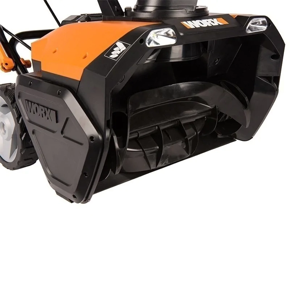 WORX WG471E 40В аккумуляторный снегоуборщик (2 x 4 Ач, ЗУ) ковш 50 см, выброс 6 м