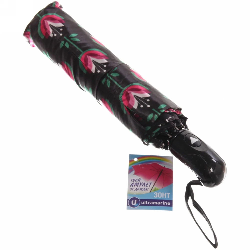 Зонт женский полуавтомат «Ultramarine - Венера», микс 6 цветов, 8 спиц, d-100см, длина в слож. виде 28см, голубые цветы