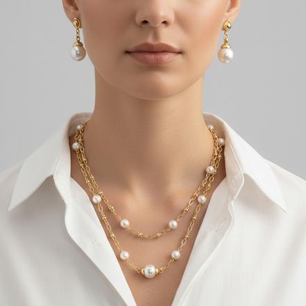 Комплект Fiore Luna, колье и серьги SG200097E-001 G