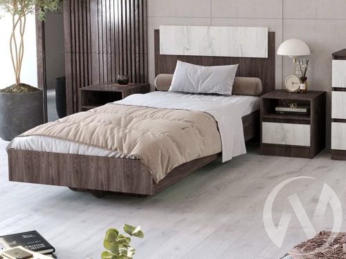 Кровать 900 секция №19 НКМ Милана (ясень анкор/дуб эльза)