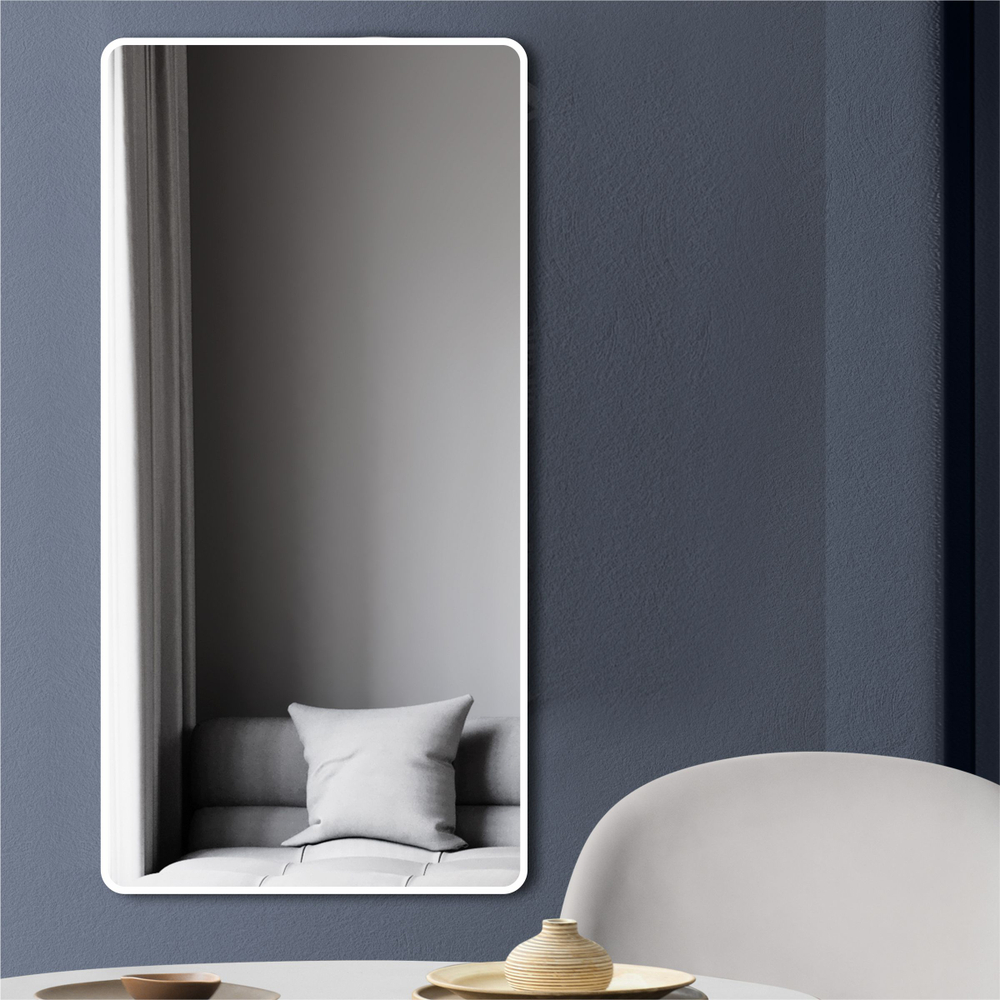 ЗЕРКАЛО 1000*500 с шлиф. кромкой и УФ-печатью, белый