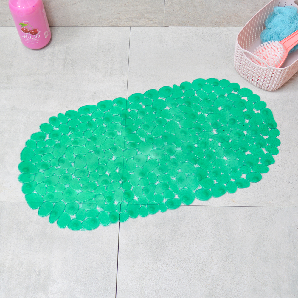 Коврик для ванной Галька 67*36см (бирюзовый)