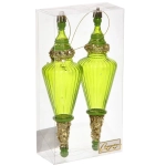 Елочные игрушки «Сияющий кристалл» 5,2*5,2*19 см (набор 2 шт), Зеленый