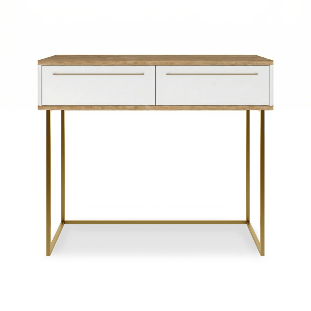 Туалетный столик консоль ROYAL 5211 эко (Дуб Кантри-Золото-р.золото)
