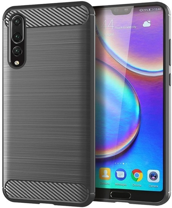 Чехол для Huawei P20 Pro цвет Gray (серый), серия Carbon от Caseport