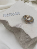 Кольцо биколорное с золотистой булавкой