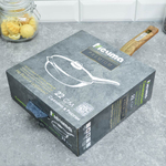 Сковорода 22см Premium blue с несъемной ручкой и стеклянной крышкой