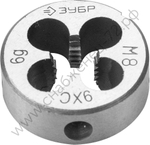 ЗУБР М8x1.0мм, сталь 9ХС, Плашка круглая ручная (4-28022-08-1.0)
