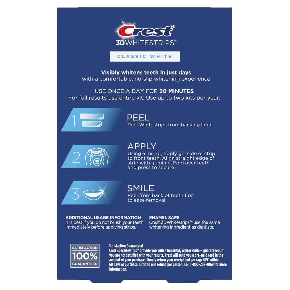 Отбеливающие полоски для зубов Crest 3D Whitestrips Classic White