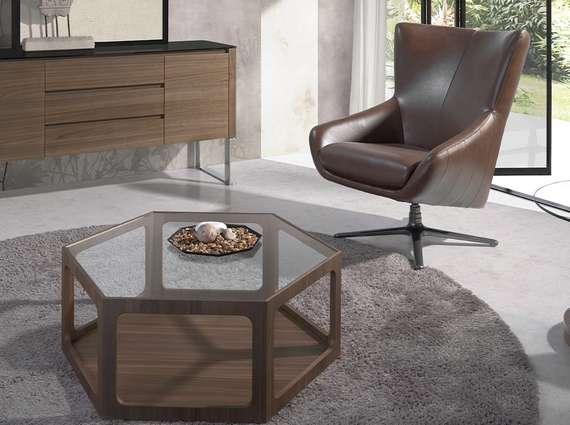 Крутящееся кресло Angel Cerda 5044, коричневая кожа