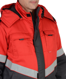 Костюм НАВИГАТОР (куртка, п/к) т.серый с красным и СОП тк. Орион