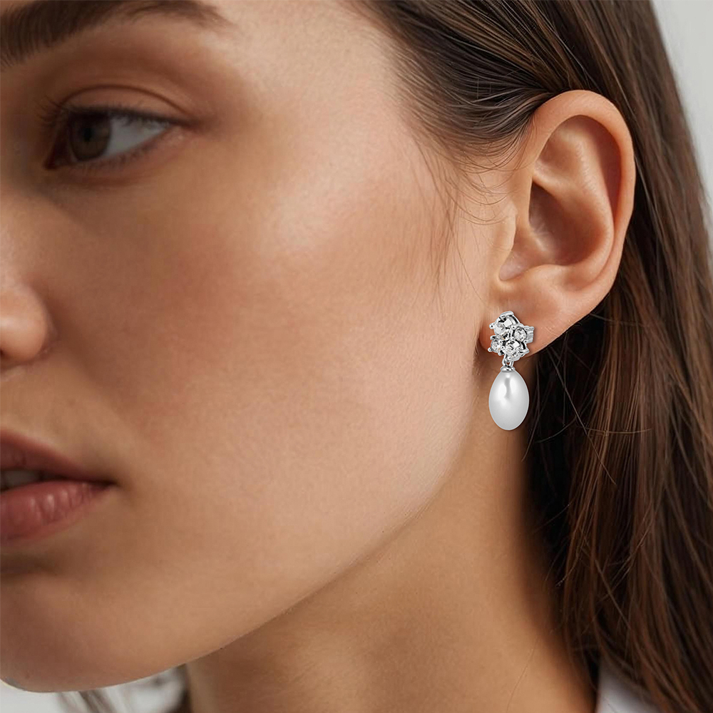 Серьги Dyrberg Kern PETUN SS CRYSTAL / WHITE PEARL 480055