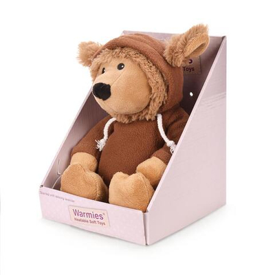 Игрушка-грелка Овечка в худи коричневая 25см.