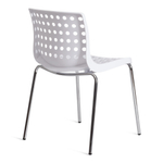 Стул SKALBERG (mod. C-084-A) металл/пластик, 46 х 56 х 79 см, White (белый) / Chrome (хром)
