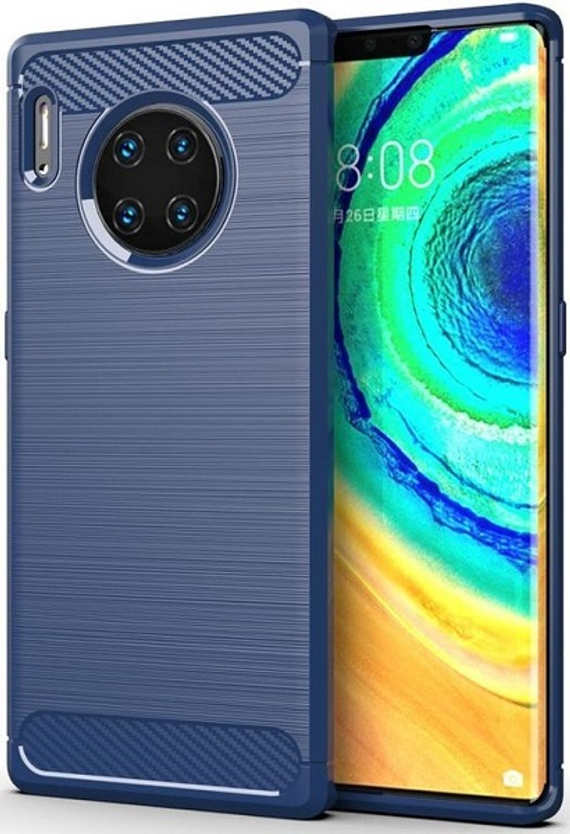 Чехол для Huawei Mate 30 Pro (Mate 30 RS) цвет Blue (синий), серия Carbon от Caseport