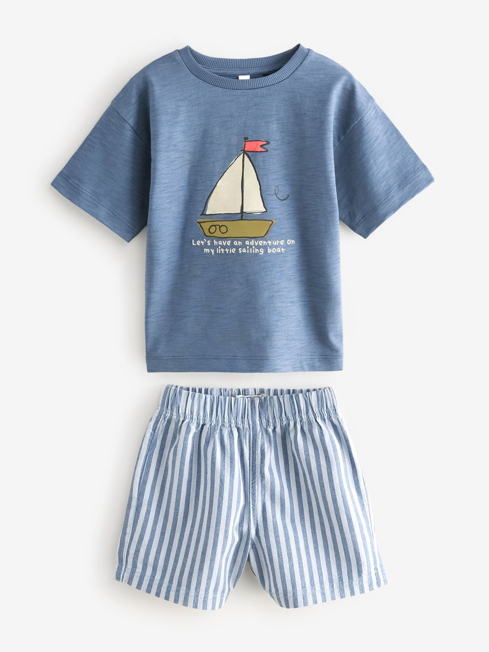 Пижама для мальчика Next AC0-919, 3 шт., Синий, Оранжевый, Бежевый