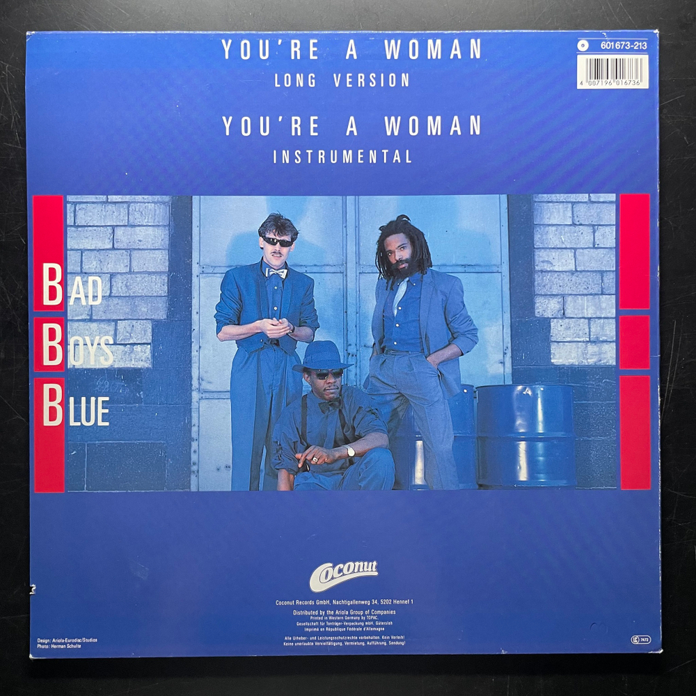Bad Boys Blue ‎– You're A Woman (Европа 1985г.) 12", 45 RPM