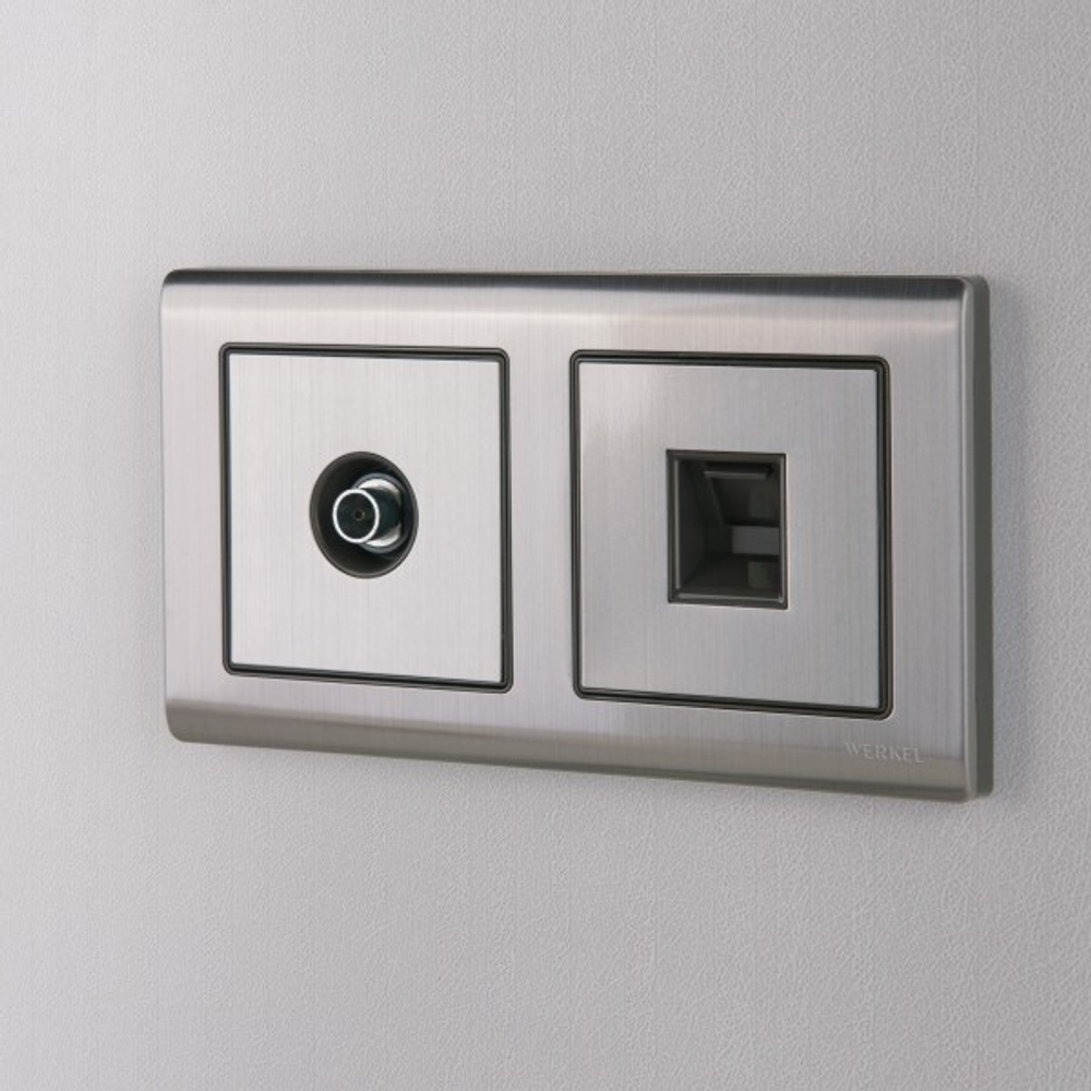 Розетка Ethernet RJ-45 (глянцевый никель)