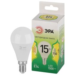 Лампа светодиодная ЭРА GREEN LINE LED P45-15W-830-E14 GL 15Вт шар теплый свет E14 | Лампы cветодиодные Шар (G/P)