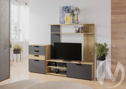 Гостиная "Мишель" (крафт;графит/графит)