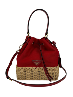 Сумка Prada Bucket Bag in Wicker and Canvas