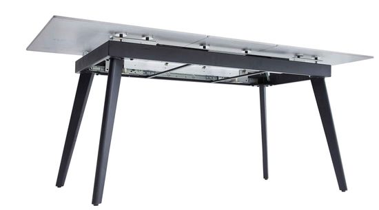 Стол PALERMO 140 керамич столешница italy grey gloss, основание металл черный