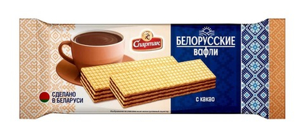 Вафли "Белорусские" с какао 72г. Спартак