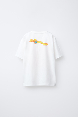 ZARA ФУТБОЛКА С НАШИВКАМИ, БЕЛЫЙ