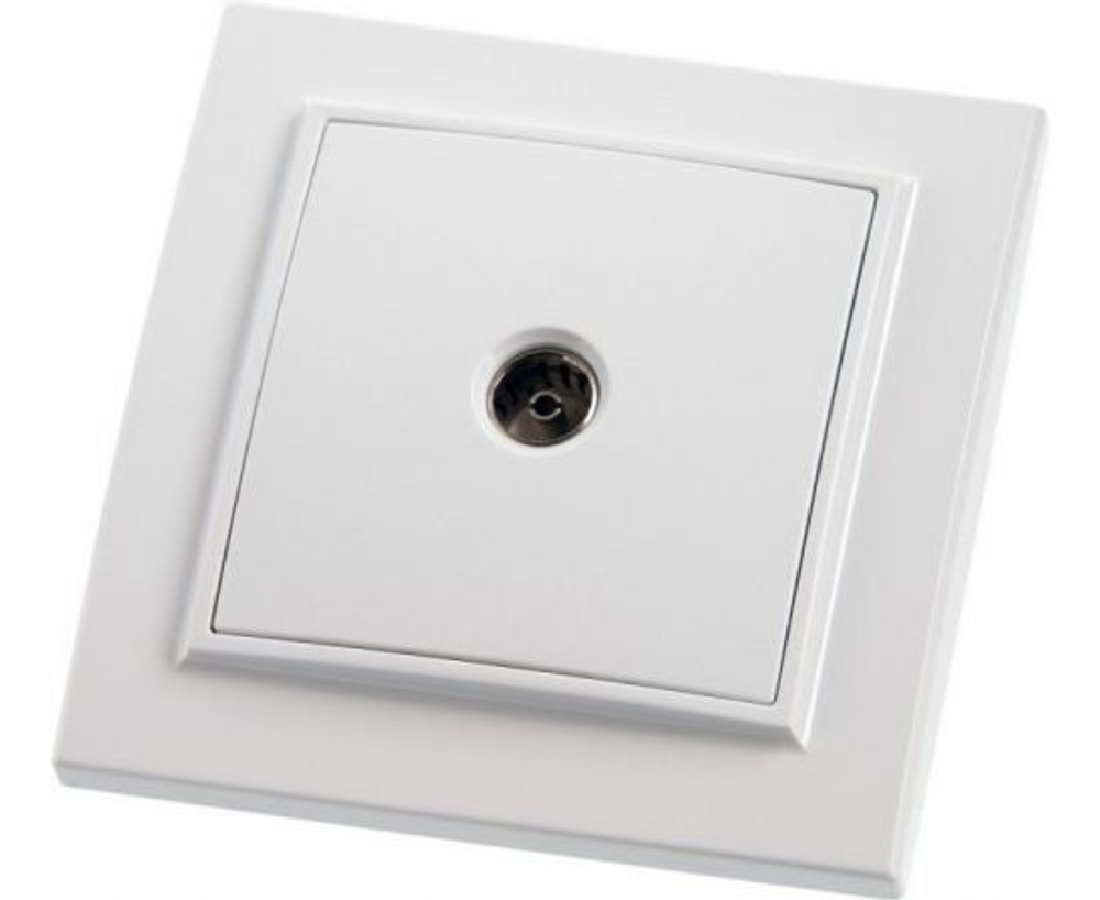 Розетка телевизионная 1-местная !! 3 ШТУКИ !!, 75 Ом, 5-862МГц, серия Эрна, PST00-9008-01, белый STEKKER 39048