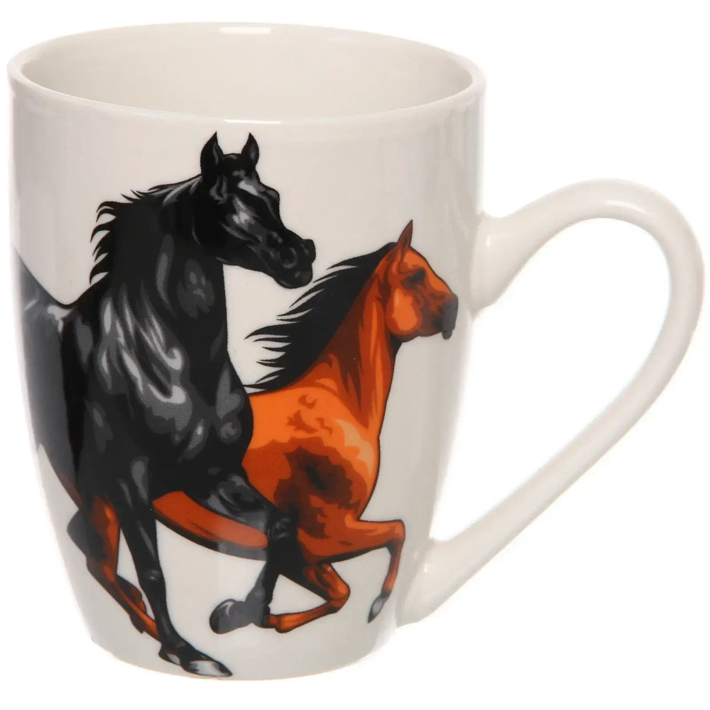 Кружка керамическая 360мл «Великолепные кони», микс рисунков
