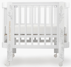 Детская кроватка-трансформер Happy baby Mommy Love в комплекте с расширением 160х70 white