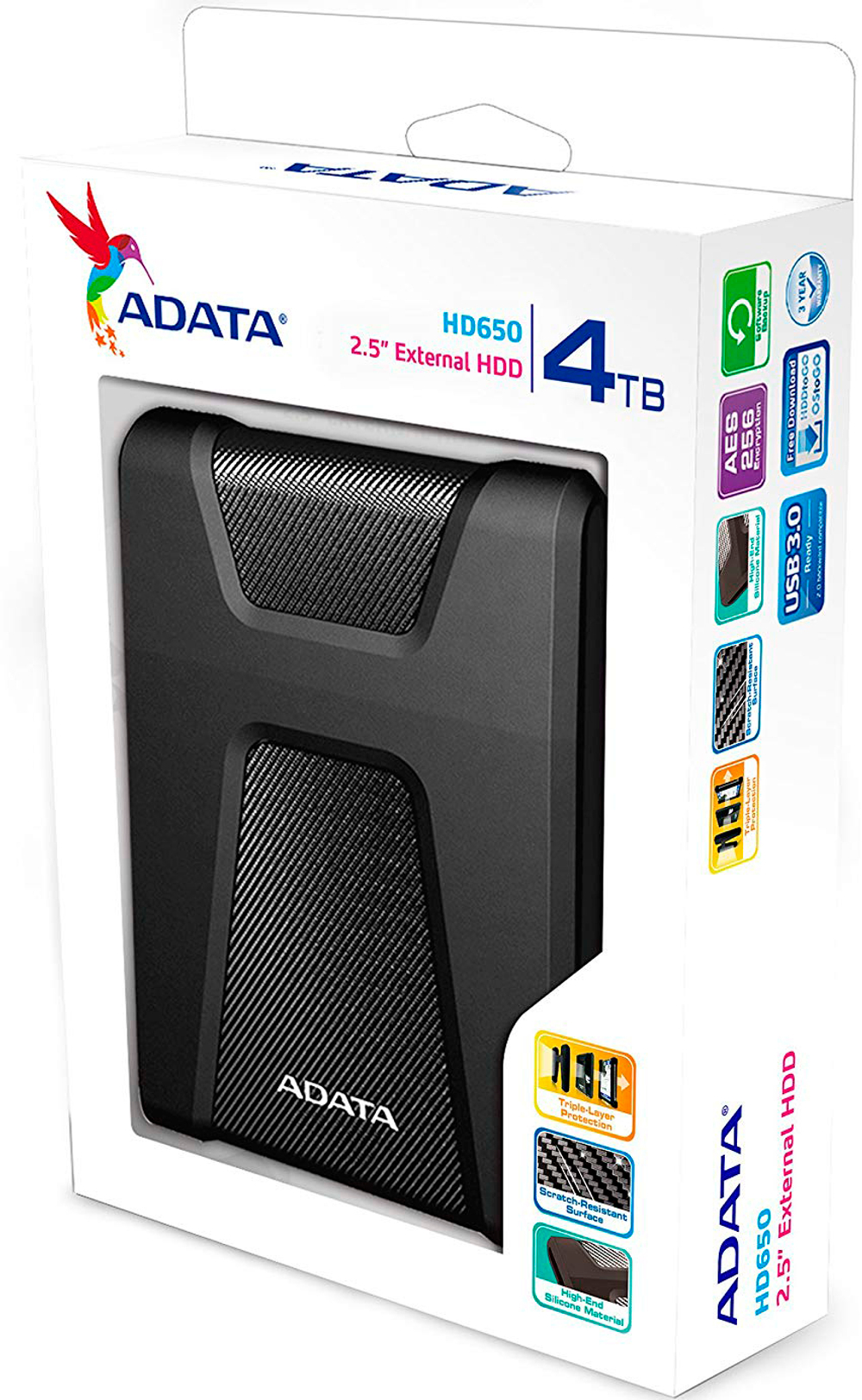 Внешний диск HDD 2.5'' ADATA AHD650-4TU31-CBK