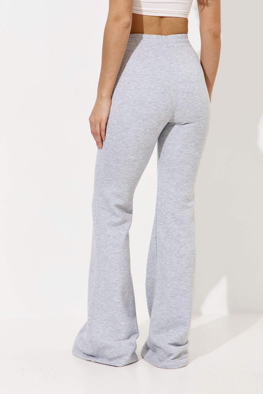 Джоггеры клеш цвета серый меланж