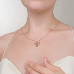 Подвеска «Крылья Амура» из красного золота с фианитом