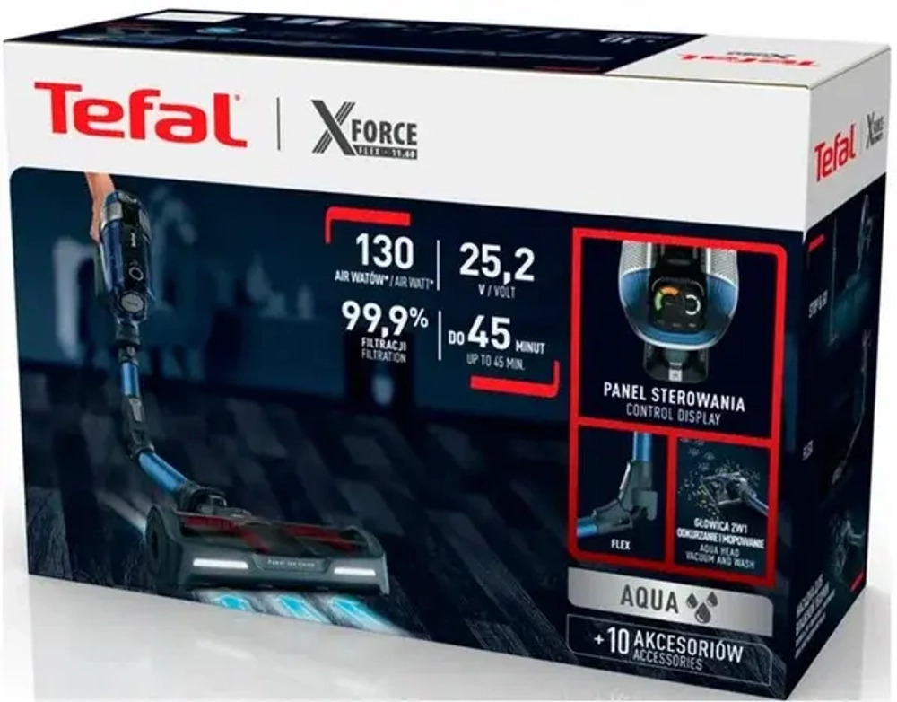 Вертикальный пылесос с влажной уборкой Tefal X-Force Flex 11.60 Aqua TY9890WO (q)