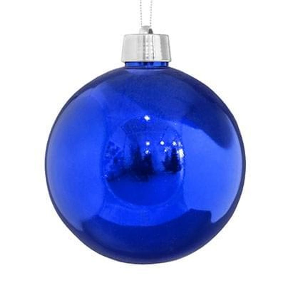 большой шар на елку (синий глянцевый)
