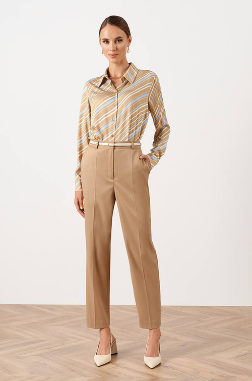 23033 Блузка женская (бежевый принт)