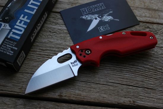 Складной нож Cold Steel 20LTR Tuff Lite Plain Edge Red c клинком из стали AUS-8A, рукоять Grivory (Griv-Ex)
