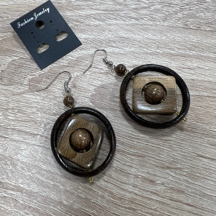 Серьги Аргентина, дерево, цвет коричневый, темно-коричневый 5 см