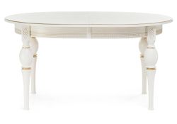 Стол Авилла 150(200)х110х77 молочный / золото