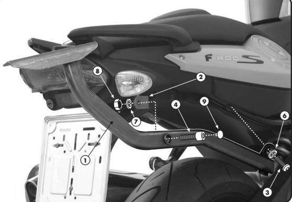 Крепёжные системы Kappa для кофров мотоцикла BMW F 800S (с 2006 г.)