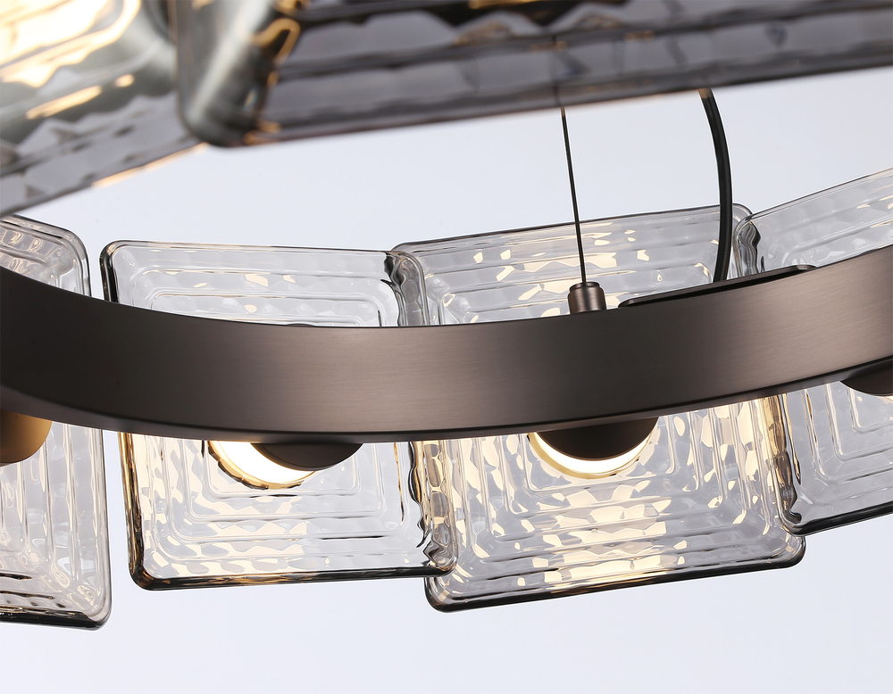 Светильник светодиодный подвесной LH31024 GR/SM серый/дымчатый 56W 3000K D570*150