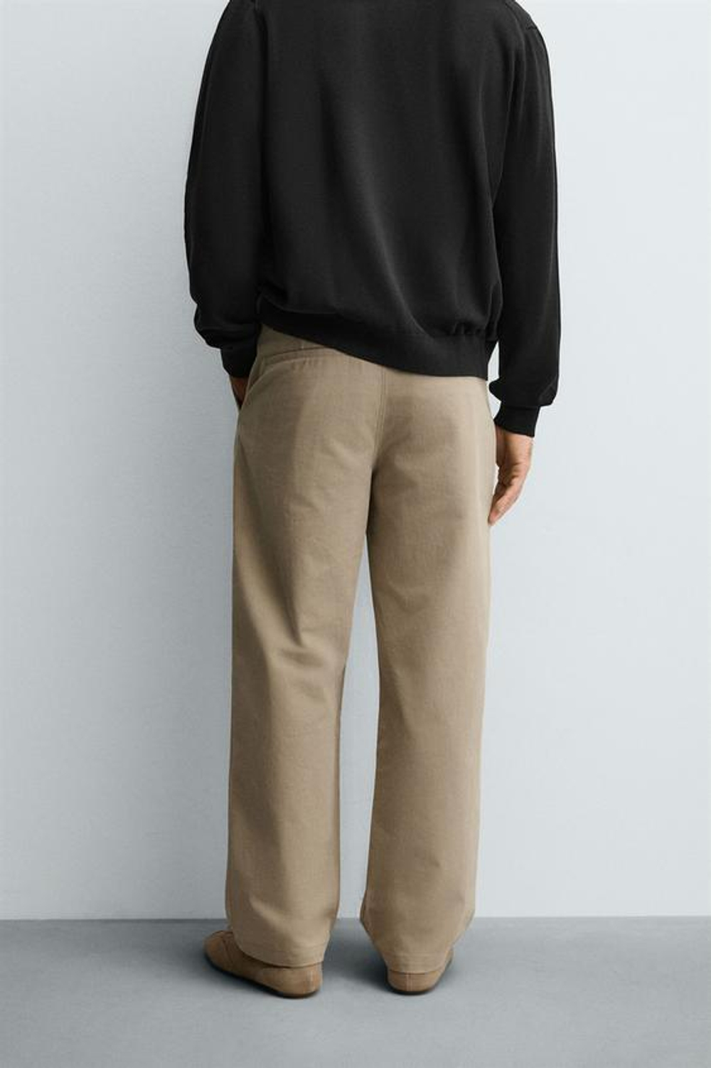 ZARA БРЮКИ ЧИНОС STRAIGHT FIT, БЕЖЕВЫЙ