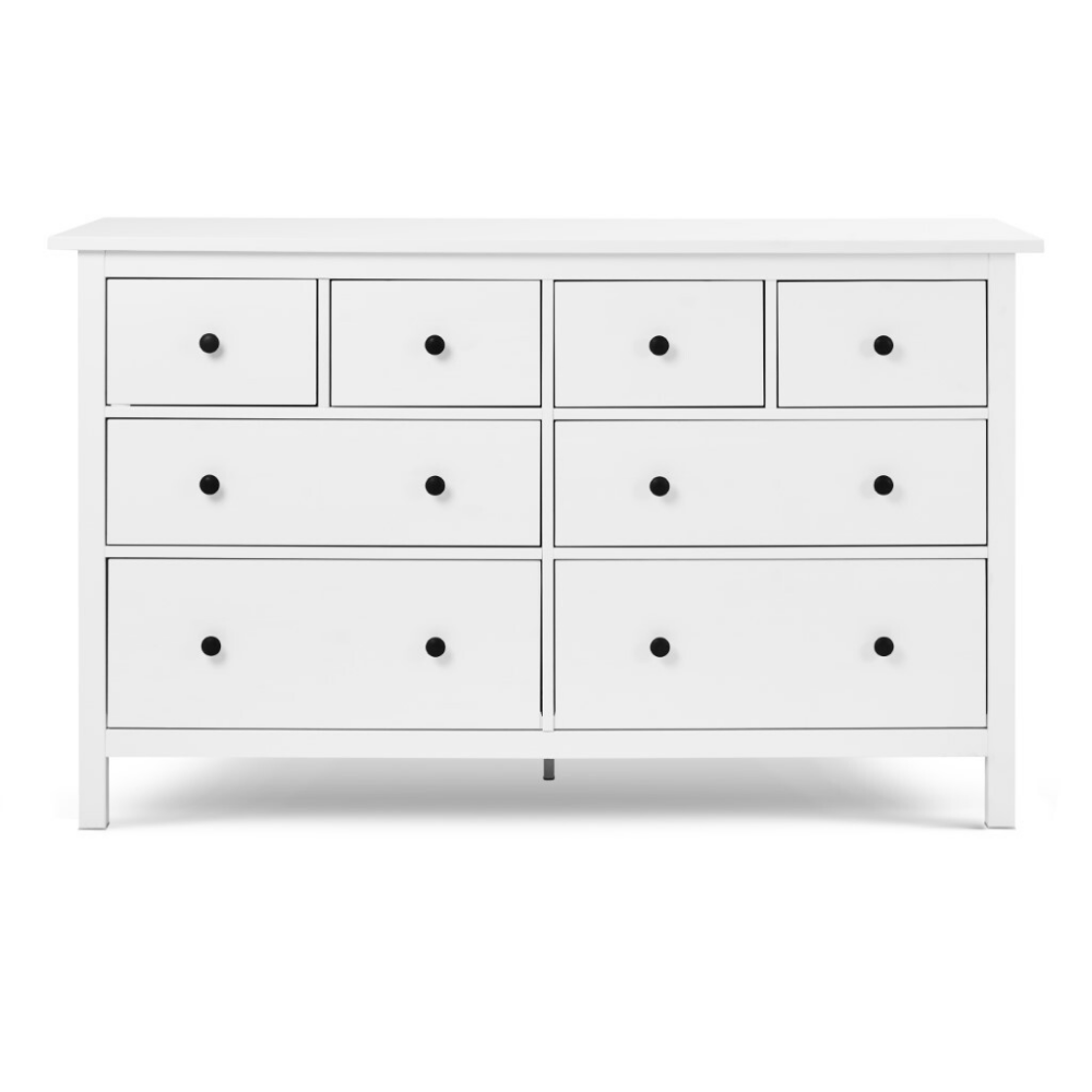 Комод с 8 ящиками деревянный, Хемнэс Hemnes/ Кымор, 160х50х96 см,белый