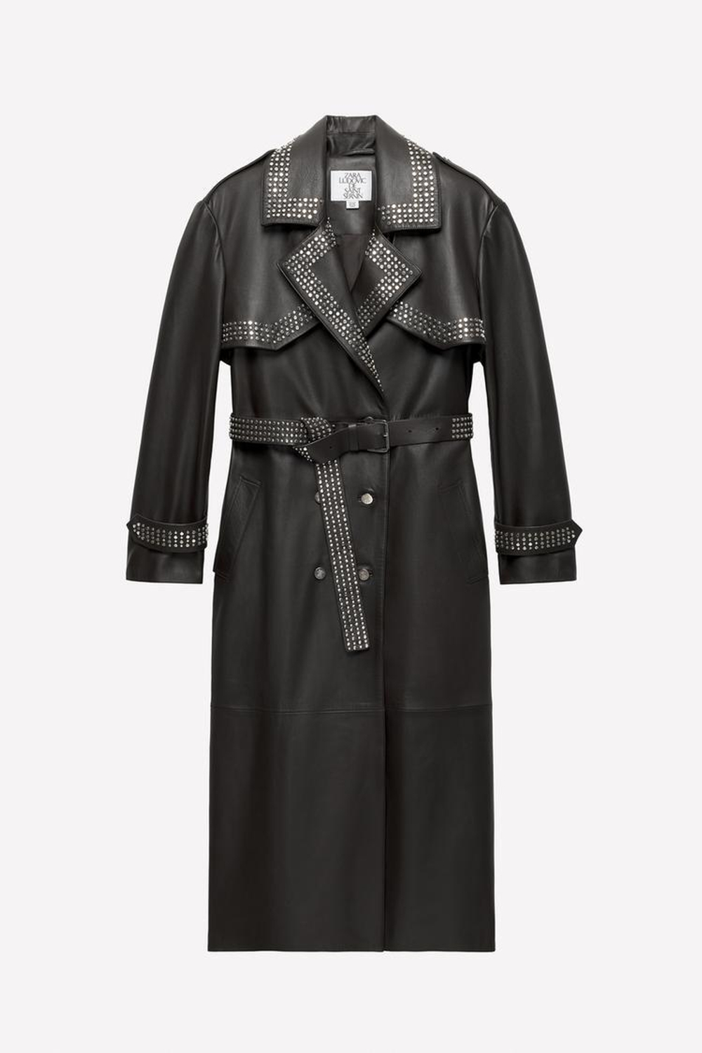 ZARA X LUDOVIC DE SAINT SERNIN ТРЕНЧ С КОЖАНЫМИ ВСТАВКАМИ, ТЕМНО-КОРИЧНЕВЫЙ