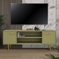 Тумба под ТВ Арт Колор matte 155см Стайл Голд Зеленая олива матовая