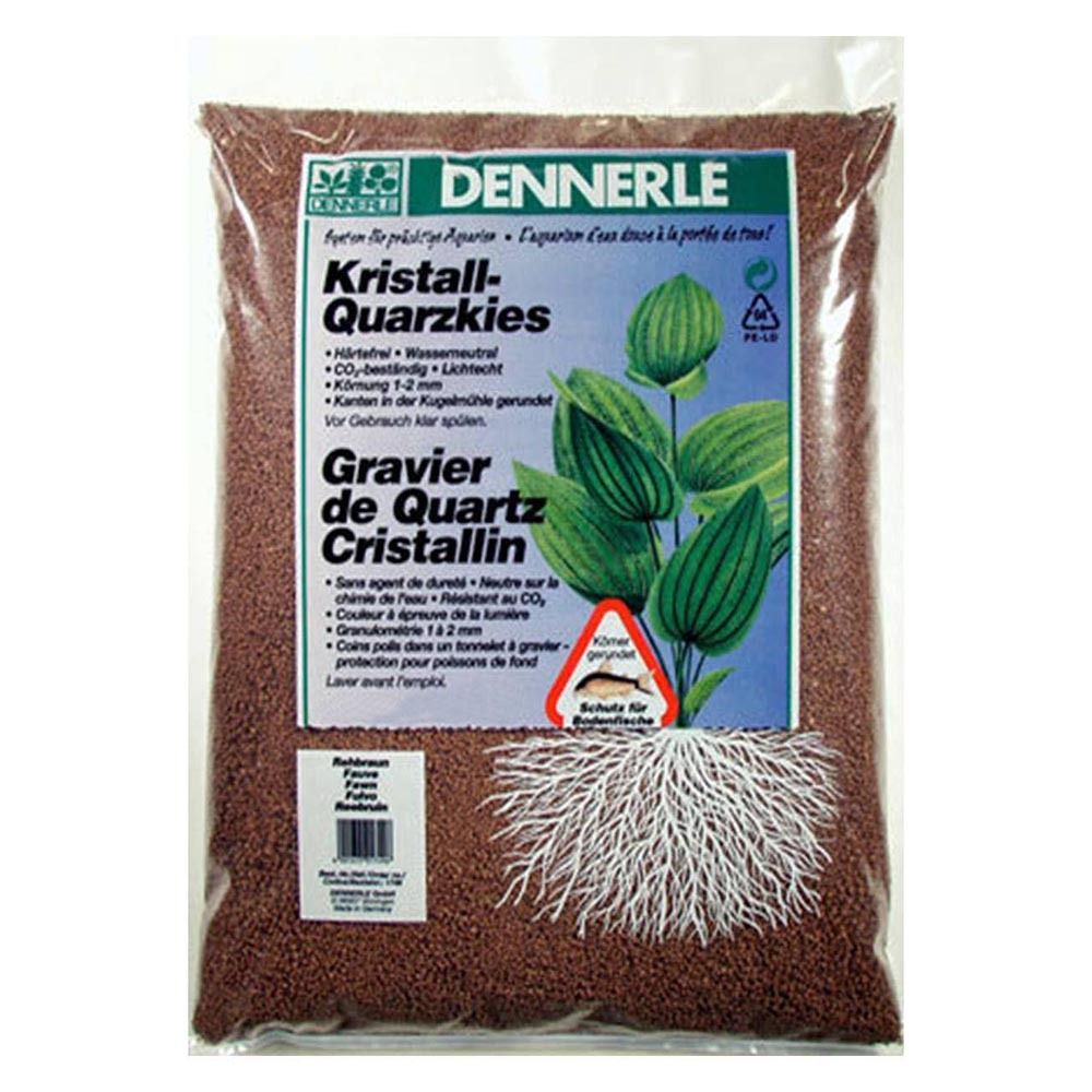 Dennerle Kristall-Quarz 10 кг - грунт для аквариума 1-2 мм, светло-коричневый